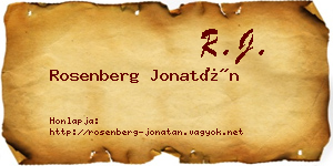 Rosenberg Jonatán névjegykártya
